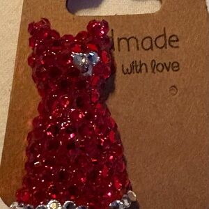 Red Beaded Dress Pin